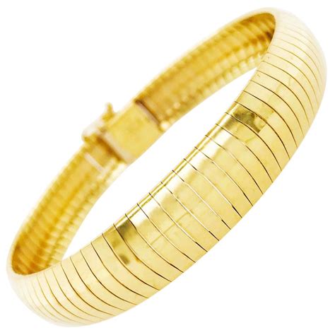 omega mens leather bracelet|14k gold omega bracelets.